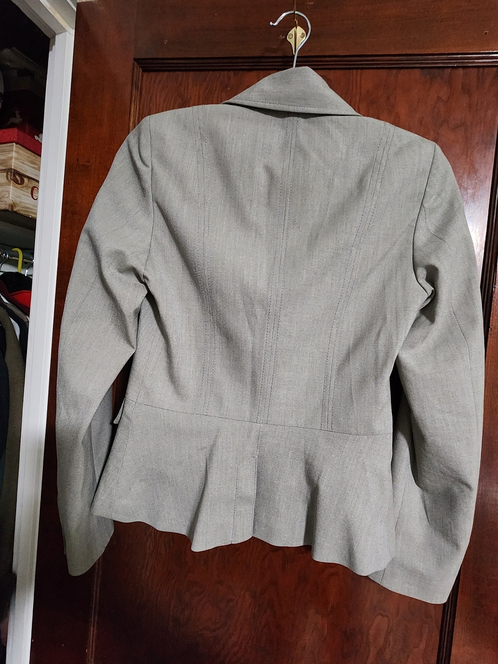 REISS Gray Tailored Single Button Blazer Suit Jacket NWOT Sz 8 - Picture 3 of 3